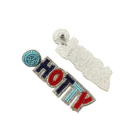 Hotty Toddy Beaded Gameday Earrings/College Beaded Earrings/Ole Miss Accessory - Picture 4 of 4
